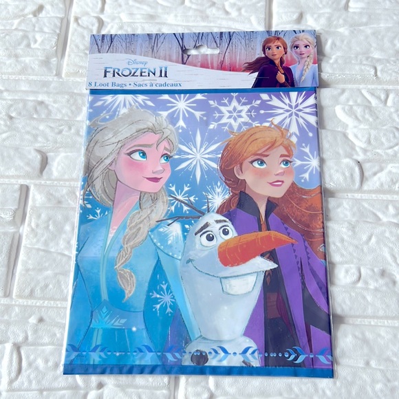 8 pcs Disney Bags Frozen II Bags Loot Bags Favor Bags Treat Bags 7.25"x8.75" In. - Picture 1 of 7